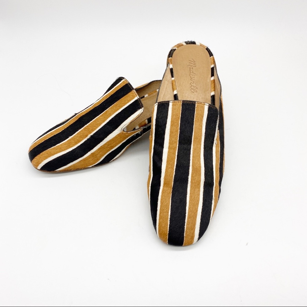Madewell The Willa Loafer Mule in Striped Calf Hair